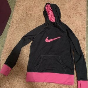 Pink/dark grey Nike hoodie. Large